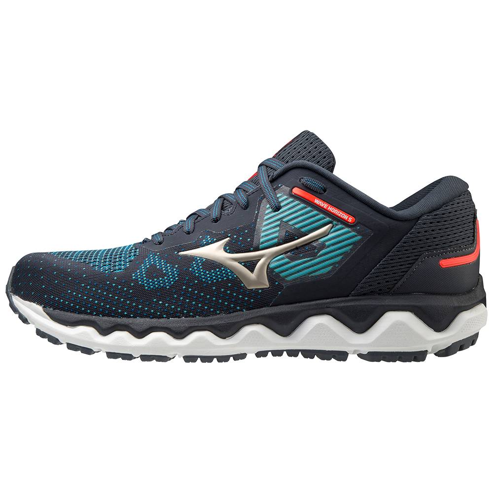 Mizuno Men's Wave Horizon 5 Running Shoes Black/Blue (411304-SAC)